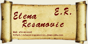 Elena Resanović vizit kartica